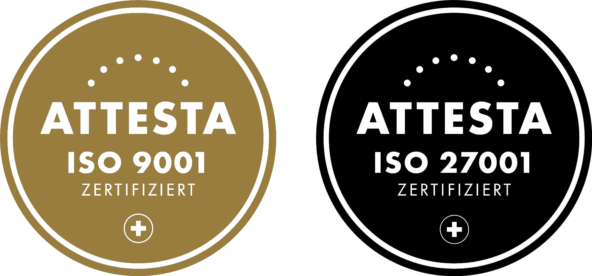 Ateste ISO 9001 und ISO 27001